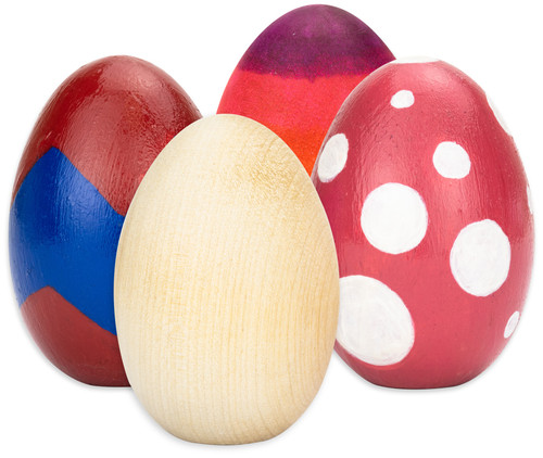 Hygloss Wood Eggs 12/Pkg-1.75"X2.5" - H9594 Hygloss Wood Eggs 12/Pkg-1.75"X2.5" - H9594
