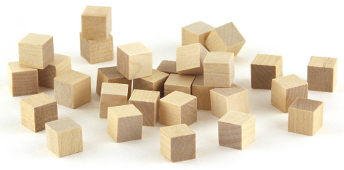 Hygloss Wood Blocks 30/Pkg-0.5" H85415 - 081187854150