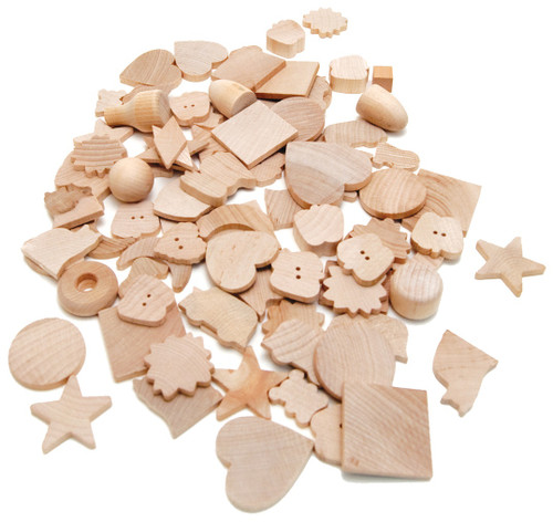 Hygloss Wood Shapes 50/Pkg-Assorted Shapes H95050 - 081187950500