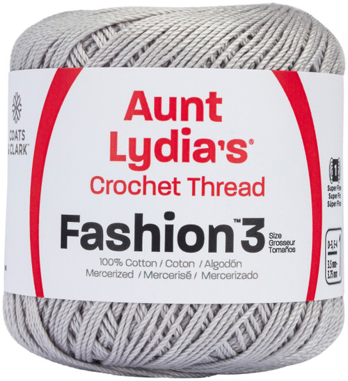 3 Pack - Aunt Lydia's Fashion Crochet Thread Size 3-Silver - 182-435 - 073650056390