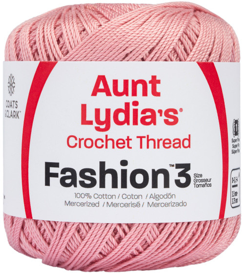 3 Pack - Aunt Lydia's Fashion Crochet Thread Size 3-Soft Mauve - 182-1040 - 073650056413