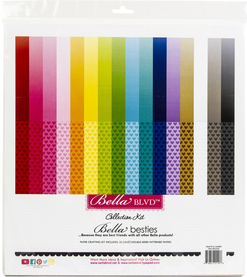 Bella Blvd Bella Besties Collection Kit 12"X12"-Hearts & Ombre Rainbow -BB2369 - 819812011179
