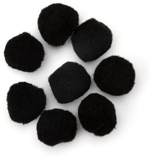 CousinDIY Pom-Poms 2" 8/Pkg-Black - 40000802
