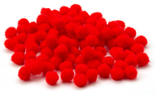 CousinDIY Pom-Poms 10mm 100/Pkg-Red - 5A002F8Q-772