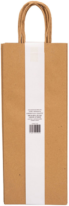 American Crafts Fancy That Wine Gift Bags 5.25"X3.25" 6/Pkg-Kraft 34007189