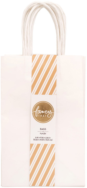 American Crafts Fancy That Small Gift Bag 5.25"x8.25" 6 Pack-White - 34007974 - 718813437059