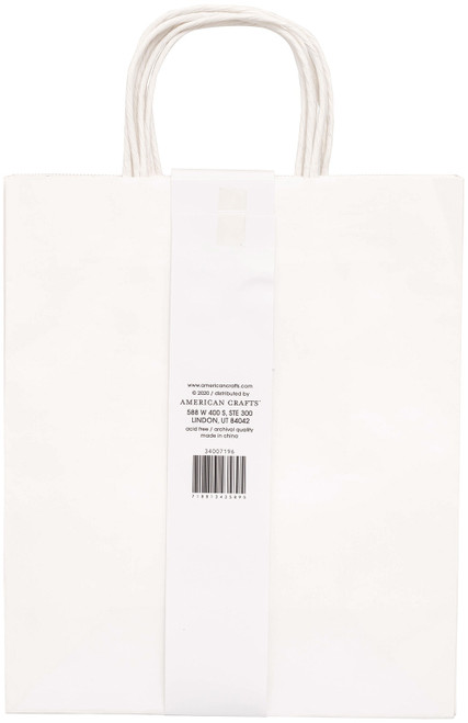 American Crafts Fancy That Large Gift Bags 10"X12" 4/Pkg-White 34007196