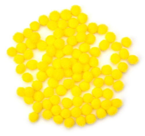 CousinDIY Pom-Poms 10mm 100/Pkg-Yellow - 5A002F8M-812