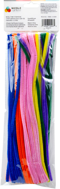 CousinDIY Chenille Stems 6mmx12" 100/Pkg-Multi - A50026MM-488 CousinDIY Chenille Stems 6mmx12" 100/Pkg-Multi - A50026MM-488