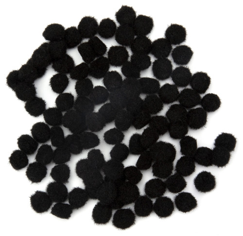 CousinDIY Pom-Poms .5" 100/Pkg-Black A50026NQ-00805