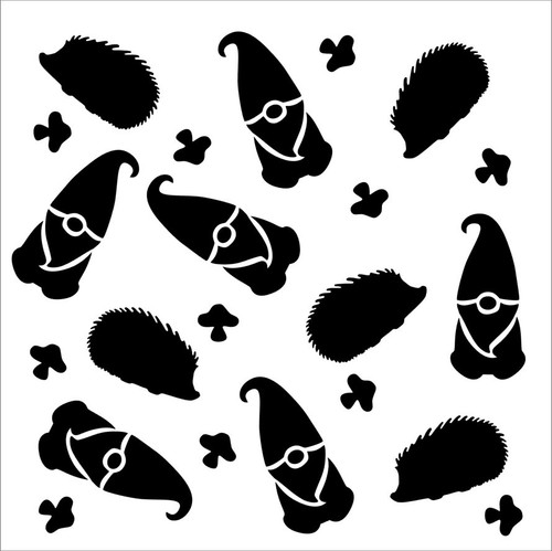 2 Pack Maker Forte Stencils By Hedgehog Hollow 6"X6"-Gnomes And Hedgehogs 20090429