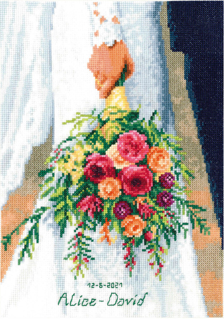 Vervaco Counted Cross Stitch Kit 8.4"X11.6"-Bridal Bouquet (14 Count) V0189338