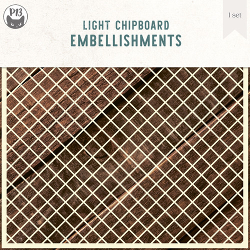 P13 Light Chipboard Decoration Base 6"X6"-Lattice Background Medium P13CHI60 - 5907739326133
