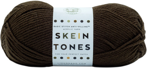 (3-pack) Lion Brand Yarn 202-128 Basic Stitch Anti Pilling Yarn, Ebony - Brown