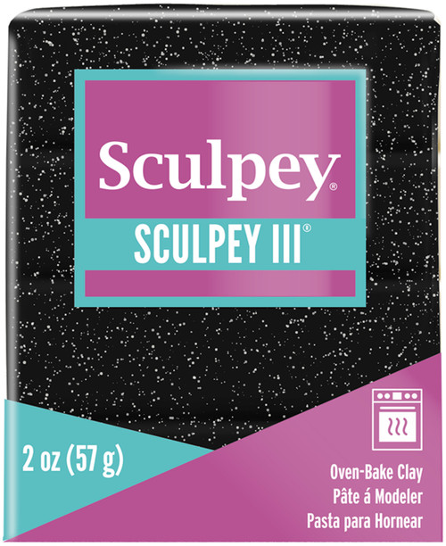 5 Pack - Sculpey III Oven-Bake Clay 2oz-Black Glitter - S302-541