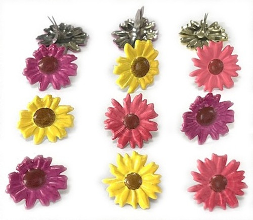 Eyelet Outlet Shape Brads 12/Pkg-Colored Daisy QBRD2-210 - 810787025871