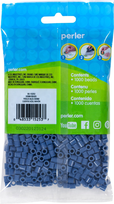 3 Pack - Perler Beads 1,000/Pkg-Denim - PBB80-19-15253 3 Pack - Perler Beads 1,000/Pkg-Denim - PBB80-19-15253