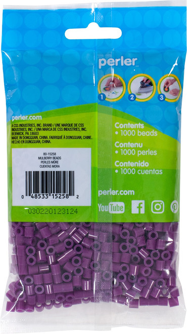 3 Pack - Perler Beads 1,000/Pkg-Mulberry - PBB80-19-15258 3 Pack - Perler Beads 1,000/Pkg-Mulberry - PBB80-19-15258