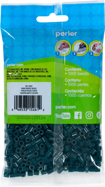 3 Pack Perler Beads 1,000/Pkg-Dark Spuce PBB80-19-15261