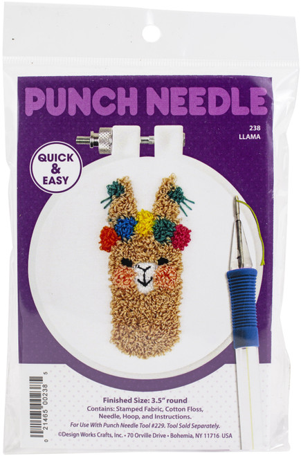 3 Pack - Design Works Punch Needle Kit 3.5" Round-Llama - DW238 - 021465002385 3 Pack - Design Works Punch Needle Kit 3.5" Round-Llama - DW238 - 021465002385