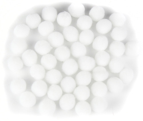 6 Pack Touch Of Nature .75" Pom-Poms 45/Pkg-White POM.75-62023 - 684653620237