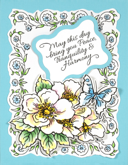 Stampendous Perfectly Clear Stamps-Tranquil Rose Frame SSC1398