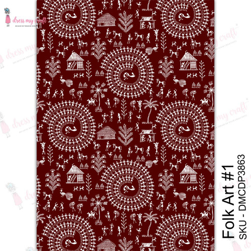 3 Pack - Dress My Craft Transfer Me Sheet A4-Folk Art #1 - DMCD3863