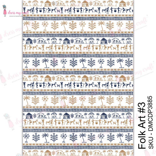 3 Pack - Dress My Craft Transfer Me Sheet A4-Folk Art #3 - DMCD3885