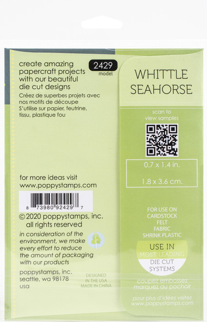Poppystamps Metal Dies-Whittle Seahorse -PS2429