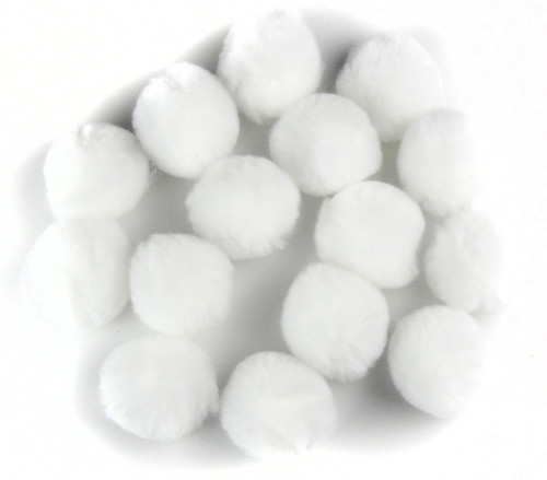 6 Pack Touch Of Nature 1.5" Pom-Poms 15/Pkg-White POM1.5-62003 - 684653620039