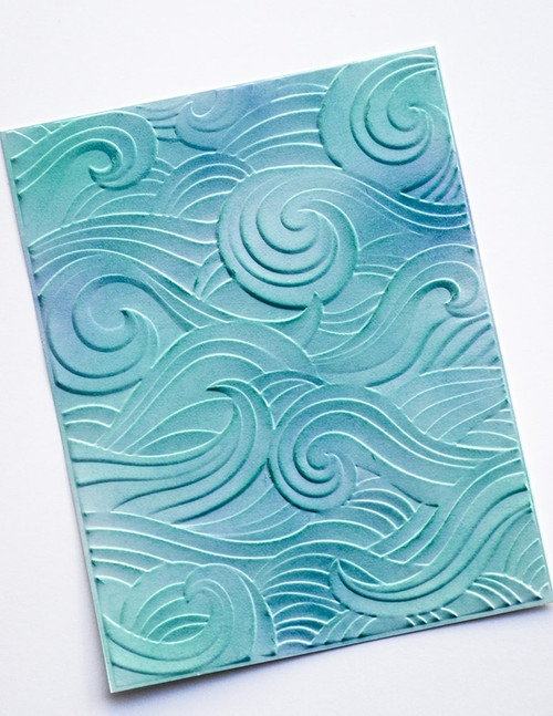 Memory Box 3D Embossing Folder 4.5"X5.75"-Waves - EF1013