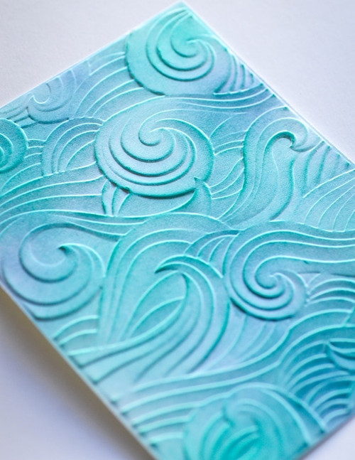 Memory Box 3D Embossing Folder 4.5"X5.75"-Waves - EF1013