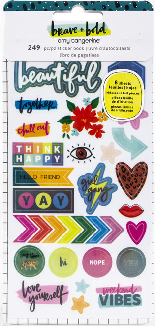 3 Pack Amy Tan Brave & Bold Mini Sticker Book-Icon & Phrase AT002110 - 718813541749