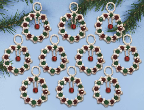 Design Works Beaded Ornament Kit 2.5" Set of 10-Ring In The Season DW6222