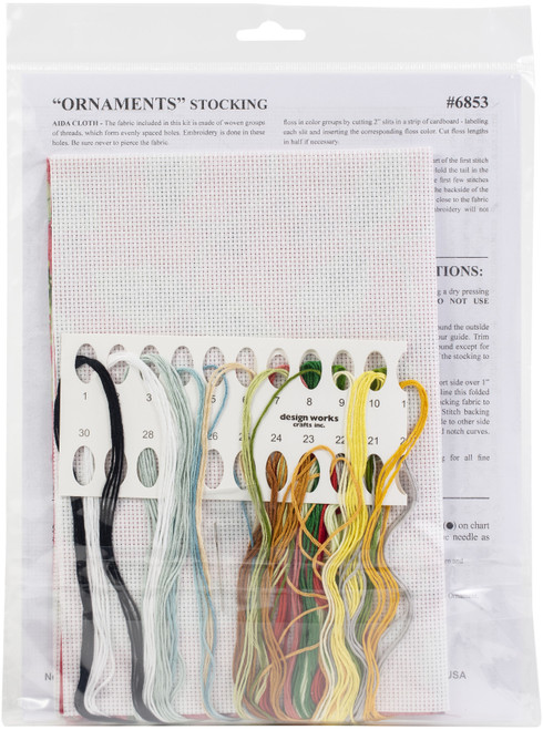 Design Works Counted Cross Stitch Stocking Kit 17" Long-Ornaments (14 Count) DW6853