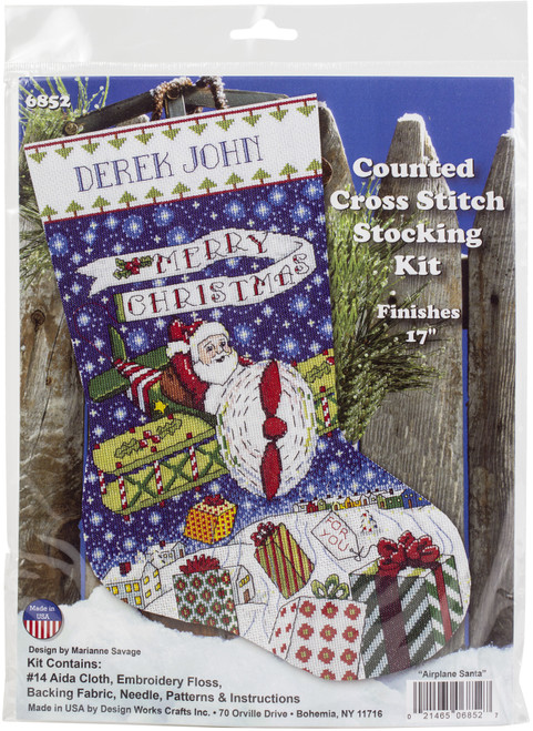 Design Works Counted Cross Stitch Stocking Kit 17 Long Light The Night (14 Count)