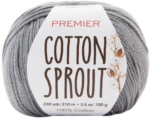 Premier Yarns Cotton Sprout DK Yarn-Gray - 1149-31 - 847652096032