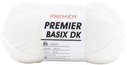 Premier Yarns Basix DK Yarn-White - 1142-1 - 847652093710