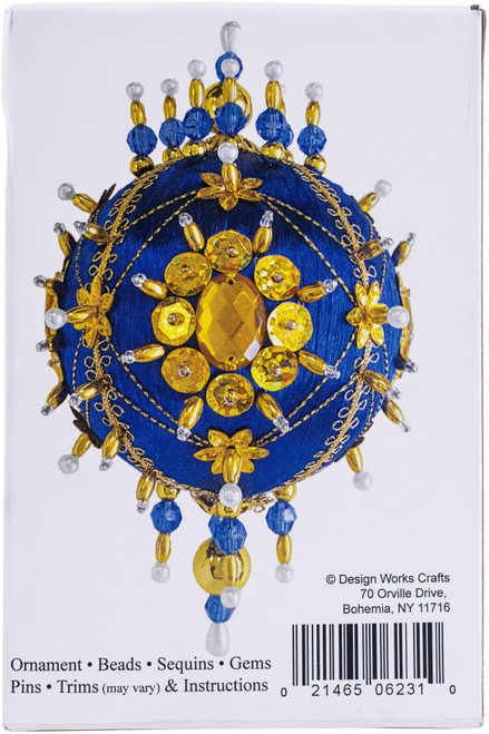 Design Works Satin Ball Beaded Ornament Kit 3"x5"-Midnight Glow - DW6231 - 021465062310