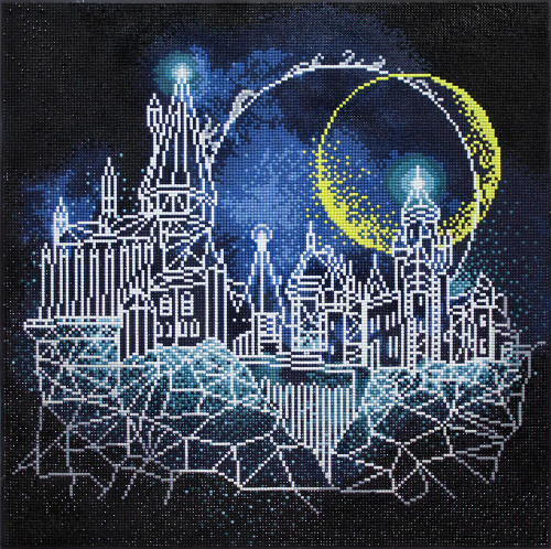 Camelot Dots Diamond Art Kit 20.2"X20.2"-Harry Potter - Moon Over Hogwarts - 23800091 Camelot Dots Diamond Art Kit 20.2"X20.2"-Harry Potter - Moon Over Hogwarts - 23800091