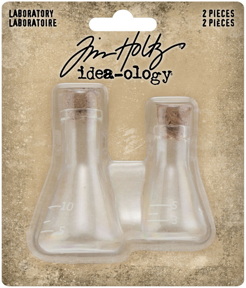 2 Pack - Idea-Ology Small Corked Glass Flasks 2/Pkg-Laboratory 2" To 2.375" - TH94144 - 040861941449