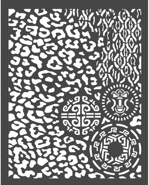 3 Pack Stamperia Stencil 7.87"X9.84"-Animalier W/Tribals, Amazonia KSTD062 - 5993110012795