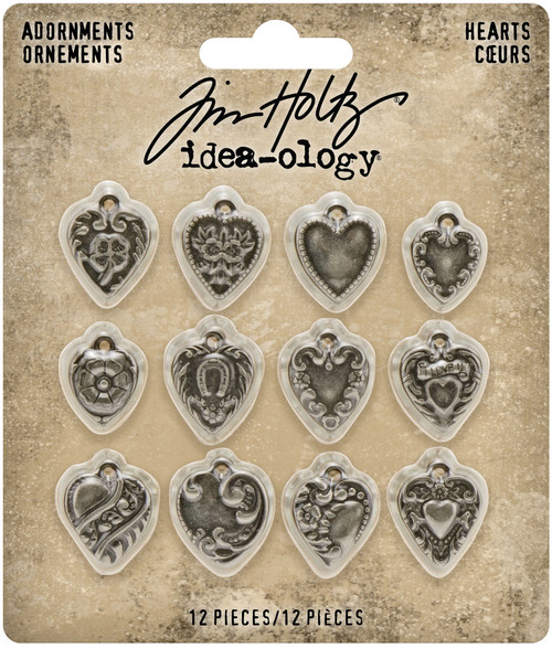 2 Pack Idea-Ology Metal Adornments 12/Pkg-Hearts TH94130 - 040861941302