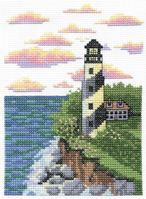 Design Works Counted Cross Stitch Kit 5"X7"-Lighthouse (14 Count) DW3453