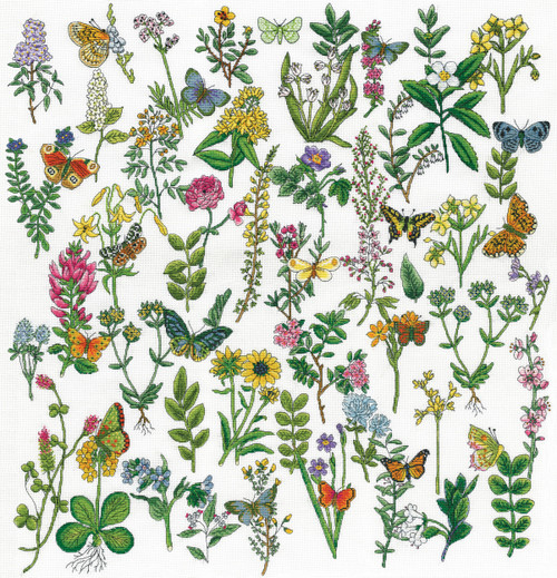 Design Works Counted Cross Stitch Kit 22"X22"-Botanical Beauty (14 Count) DW3424 - 021465034249