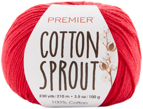 Premier Yarns Cotton Sprout Yarn-Red - 1149-2 - 847652095745 Premier Yarns Cotton Sprout Yarn-Red - 1149-2 - 847652095745