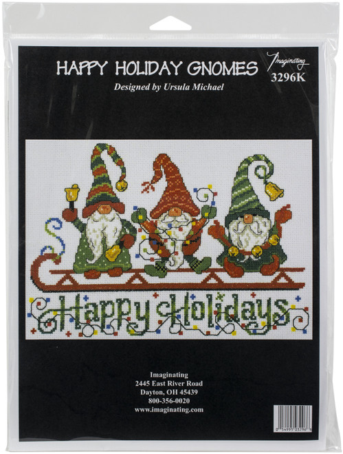 Imaginating Counted Cross Stitch Kit 11"X7.5"-Happy Holiday Gnomes (14 Count) - I3296 - 054995032966