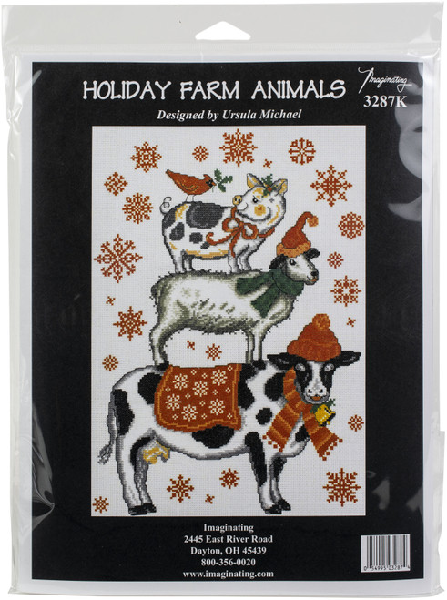 Imaginating Counted Cross Stitch Kit 11"X15"-Holiday Farm Animals (14 Count) I3287 - 054995032874