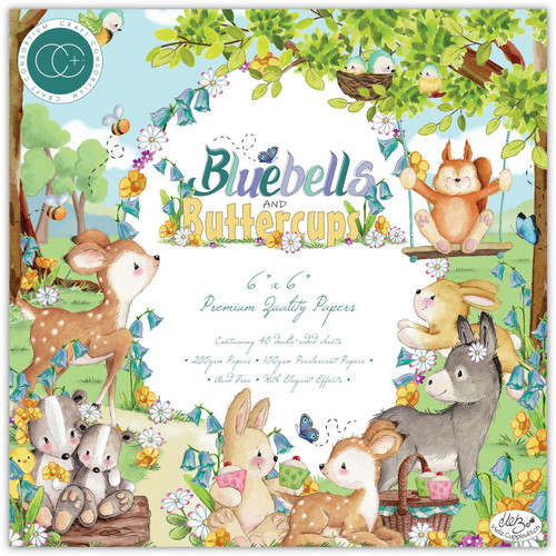 Craft Consortium Double-Sided Paper Pad 6"X6" 40/Pkg-Bluebells & Buttercups - PPAD025B - 50603946291075060394629107