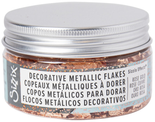 3 Pack Sizzix Effectz Decorative Metallic Flakes 100ml-Rose Gold 664565 - 630454261537